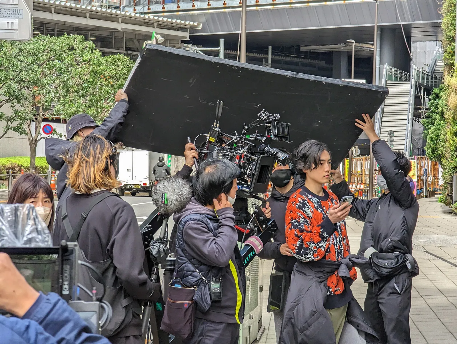 Film crew on set